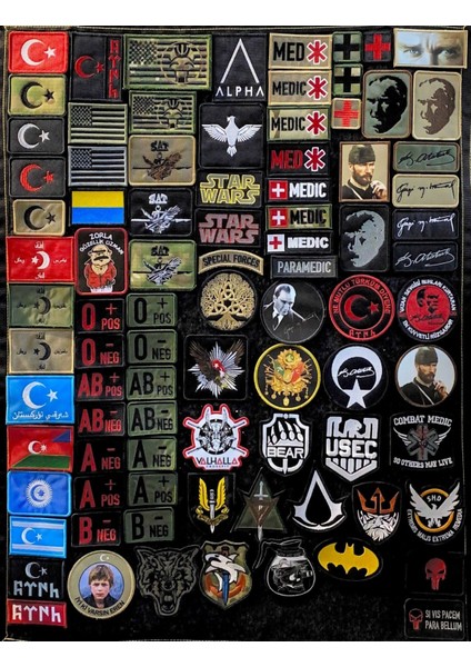 Combat Medıc Tactıcal Patch -Siyah-Kırmızı-Beyaz-Gri