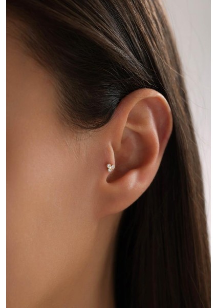 Altın Taşlı Piercing