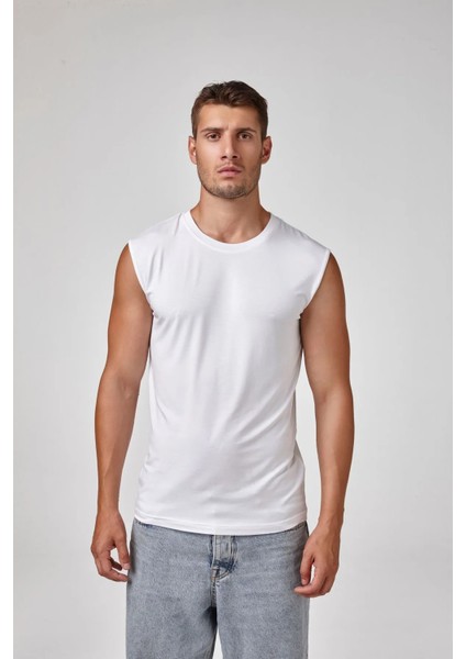 Kolsuz Yuvarlak Yaka Erkek T-Shirt Atlet 1605