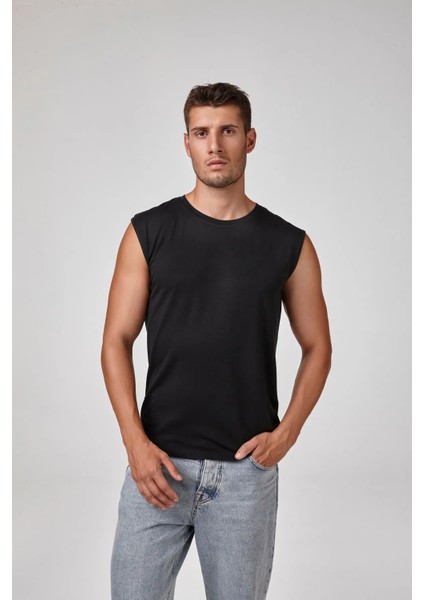 Kolsuz Yuvarlak Yaka Erkek T-Shirt Atlet 1605