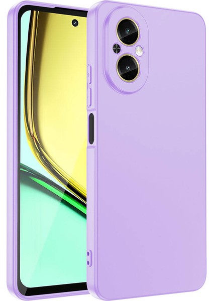 Realme 12 Lite Uyumlu Içi Kadife 3D Kamera Korumalı Darbe Emici Elden Kaymaz Silikon Kılıf