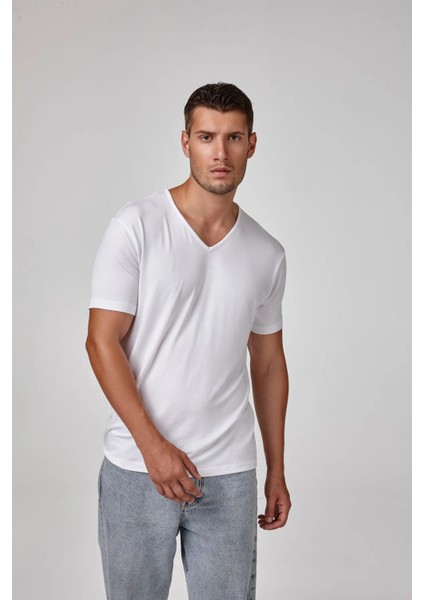 Kısa Kol V Yaka Erkek T-Shirt 1606