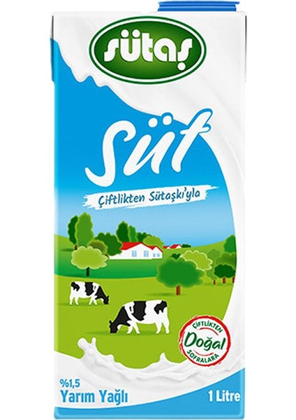 Yarım Yağlı Süt (1 lt) x4 Paket