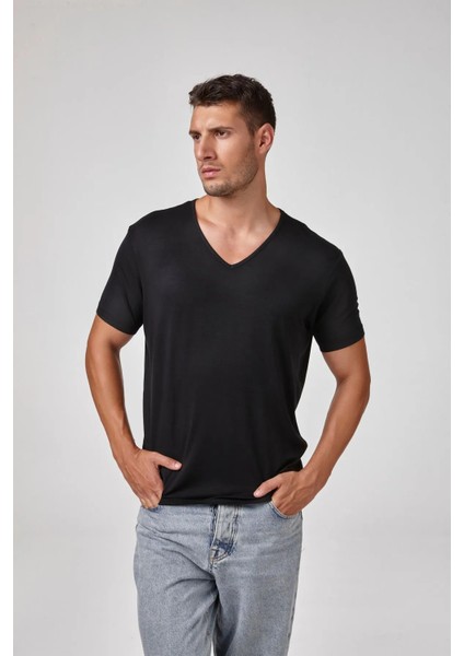 Kısa Kol V Yaka Erkek T-Shirt 1606