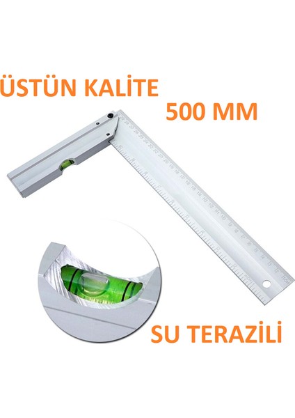 Alüminyum Gönye Su Terazili 50 cm Ürün Kodu 564 Sağlam Ürün 1 Adet