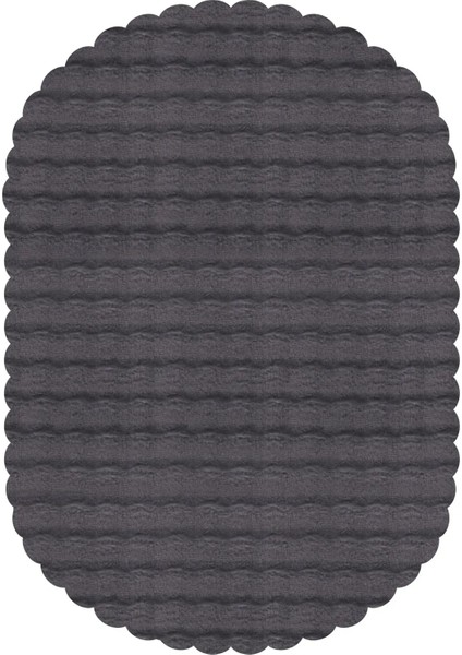 Bubble Tavşan Tüyü antrasit Oval Ekstra Yumuşak Dokulu Peluş Halı modelleri