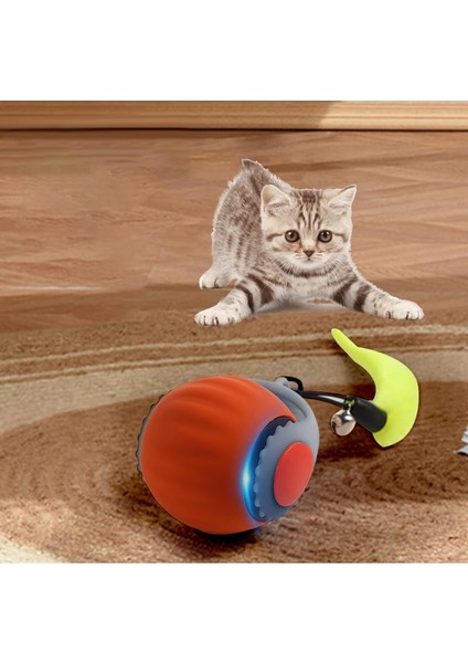 Tineke Hareketli Otomatik Yuvarlanan Tüylü Top Kedi Oyuncağı Şarj Edilebilir İnteraktif Oyuncak 1 Adet