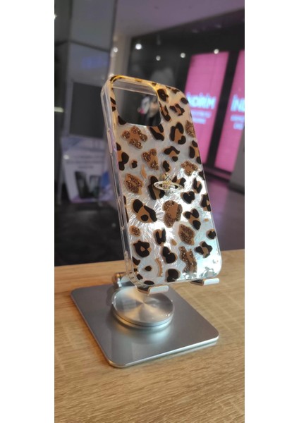 Apple iPhone 15 Uyumlu Leopar Tasarım Kılıf Taşlı Askılı Kapak Darbe Korumalı Hologram Kapak fiyatları