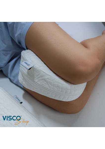 Bacak Arası Visco Yastık V Şeklinde Viskon Kılıflı Ortopedik Yastık 25 x 23 x 14 cm