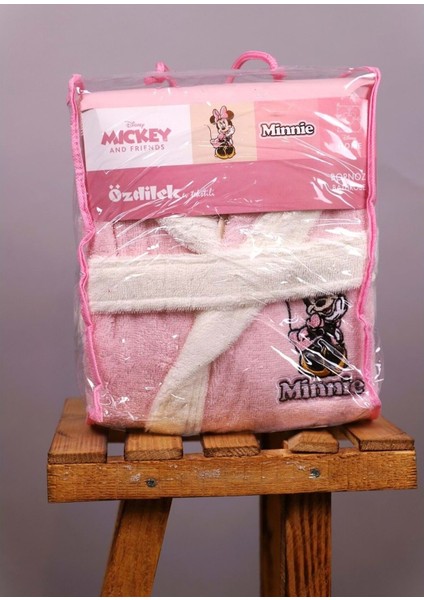 Dsny Minnie Happy Çocuk Bornoz Nakışlı 5 - 6 Yaş Pembe