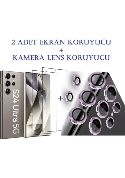 Samsung Galaxy S24 Ultra (6.8'' 2024) Ekran Koruyucu Nano Cam 2 Adet + Kamera Lens Koruyucu Set