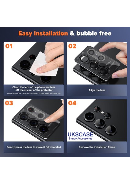 Samsung Galaxy S24 Ultra (6.8'' 2024) Ekran Koruyucu Nano Cam 2 Adet + Kamera Lens Koruyucu Set