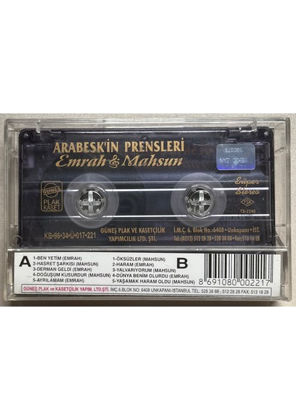 Arabesk'in Prensleri Emrah & Mahsun Kırmızıgül Kaset fiyatları