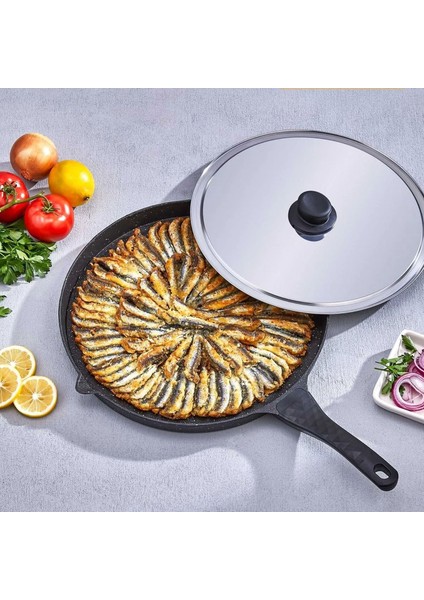 Hazarbeyli 34 cm Döküm Granit Balık Tavası fiyatları