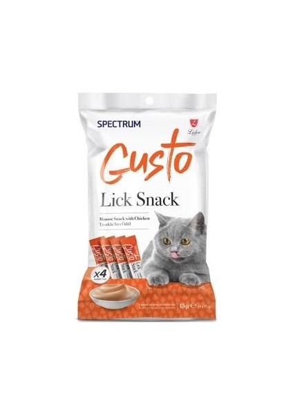 Gusto Lick Snack Somon Balıklı Sıvı Ödül Maması 4X15 X5 Adet