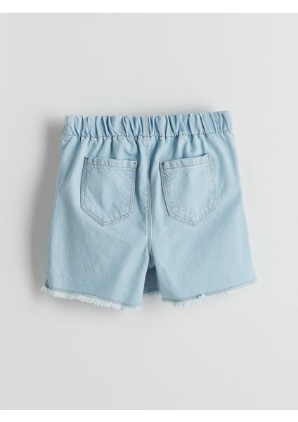 Lcw Kids Beli Lastikli Kız Çocuk Jean Şort Etek