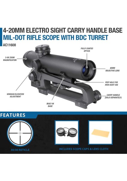 4X20 Electro Sight Cmil-Dot M-16 Base Dürbün