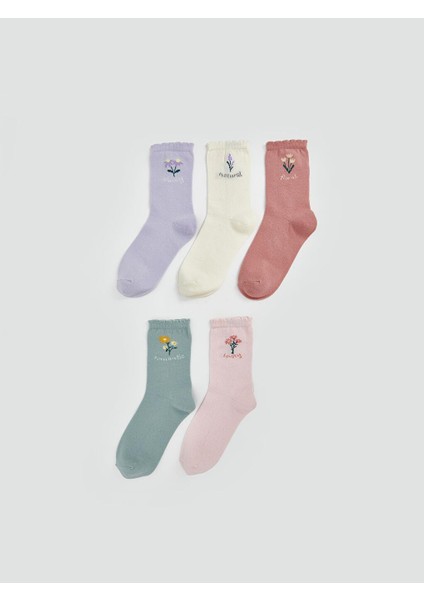 Dream Çiçekli Kadın Soket Çorap 5'li Paket