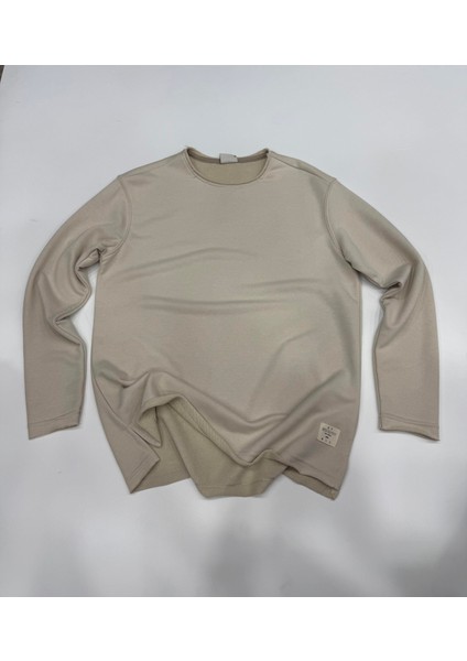 Erkek Oversize 2 Iplik Lazer Kesim Bisiklet Yaka Uzun Kollu Sweatshirt fiyatları