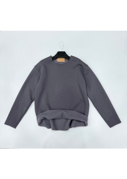 Erkek Lazer Kesim Içi Şardonlu Hafif Kalın Oversize Bol Kesim Sweatshirt