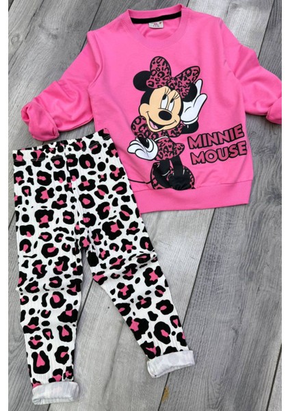 2 Iplik Mevsimlik Kız Çocuk Taytlı Pembe Renk Takım