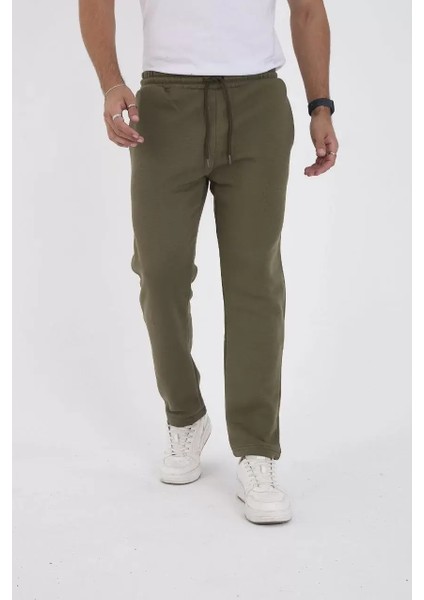 Unisex Üç Iplik Basic Eşofman Özel Tasarım Pantolon - Haki indirimleri