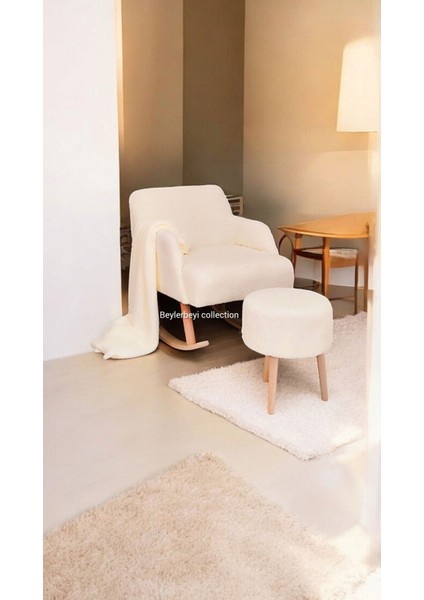 Çay Seti ,kırık Beyaz,tekli Koltuk Berjer ve Puf Takımı (Salon, Balkon, Ofis) 3lü Takım