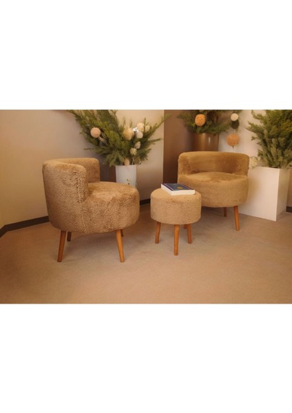 Çay Seti Ikili Koltuk Berjer ve Puf Takımı (Salon, Balkon, Ofis) 3 Lü Takım,sırtlı Berjer,sırtlı Puf