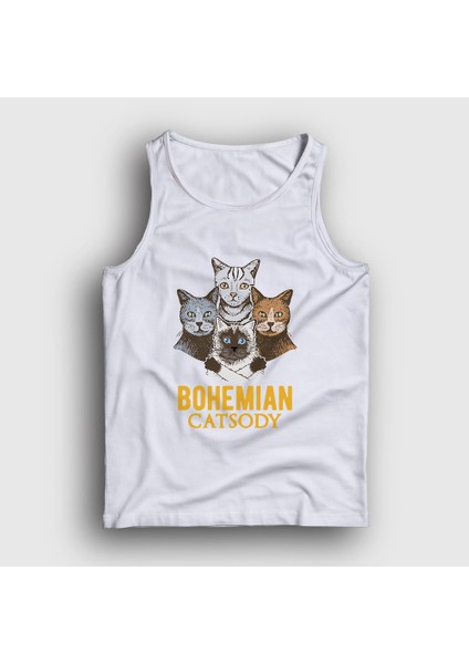Unisex Beyaz Bohemian Catsody Queen Kedili Atlet