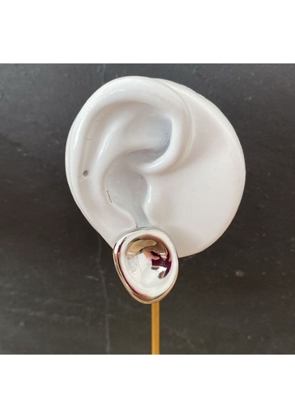 Asimetrik Gümüş Renk Çelik Küpe modelleri