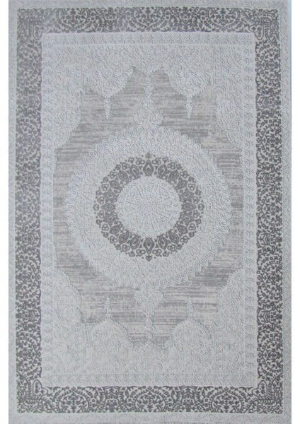 Nepal 5342A Gri Lazer Kesim Makine Halısı Dokuma Taban Oturma Odası-Salon