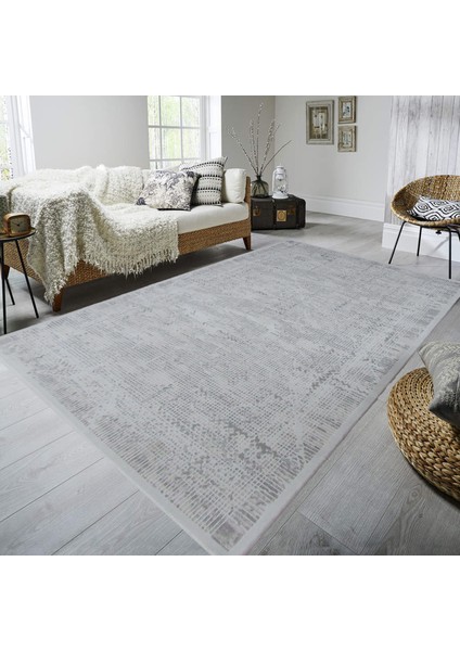 Nepal 5395A Gri-Krem Lazer Kesim Makine Halısı Dokuma Taban Oturma Odası-Salon fiyatları