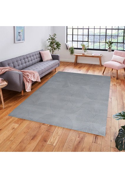 Nepal 5400A Gri Lazer Kesim Makine Halısı Dokuma Taban Oturma Odası-Salon