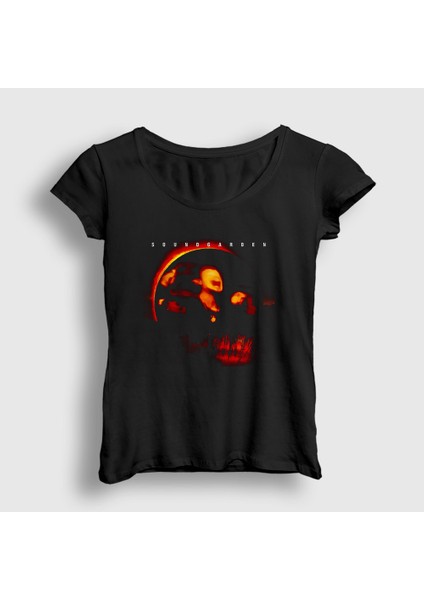 Kadın Siyah Superunknown Soundgarden Rock T-Shirt