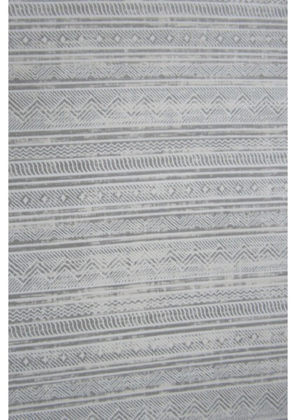 Nepal 5398A Gri-Krem Lazer Kesim Makine Halısı Dokuma Taban Oturma Odası-Salon