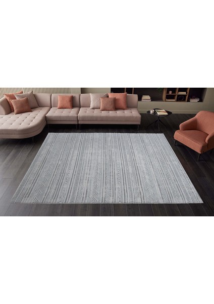 Nepal 5398A Gri-Krem Lazer Kesim Makine Halısı Dokuma Taban Oturma Odası-Salon fiyatları