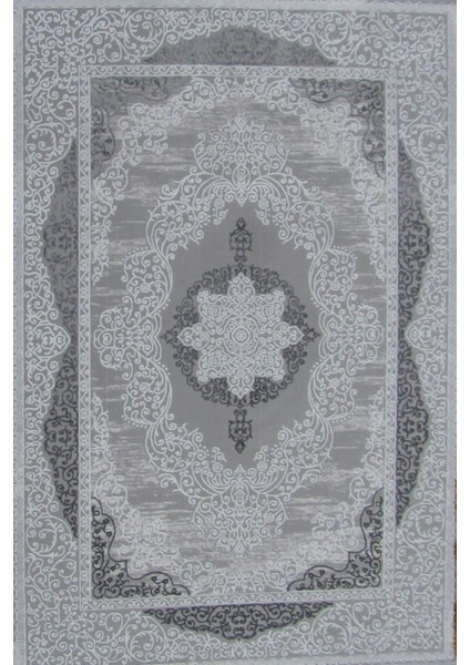 Nepal 5352A Gri Lazer Kesim Makine Halısı Dokuma Taban Oturma Odası-Salon