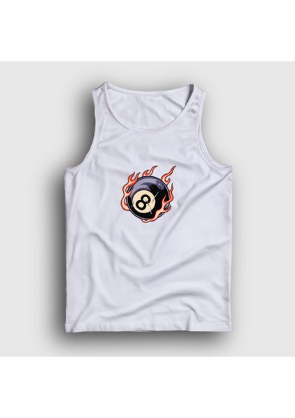 Unisex Beyaz 8 Ball Billiards Bilardo Atlet