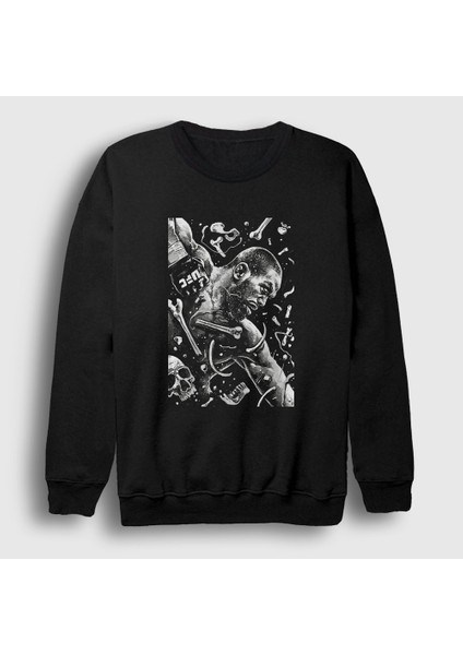 Unisex Siyah Punch Jon Jones Mma Ufc Sweatshirt