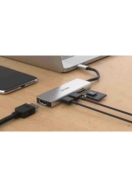 D-Lınk DUB-M530 Type-C Çoklayıcı Dönüştürücü 4K 5i1 Arada