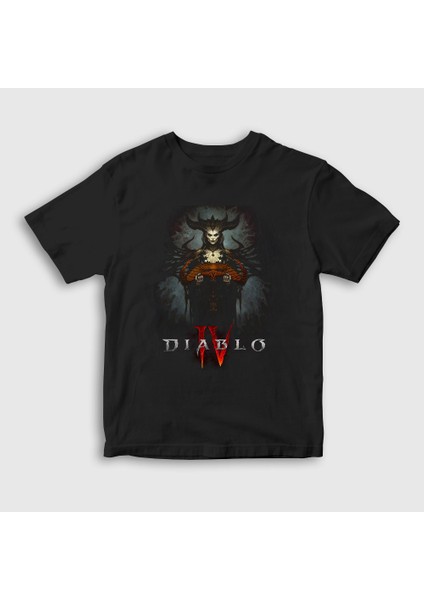 Çocuk Siyah Lilith Oyun Diablo Iv 4 T-Shirt
