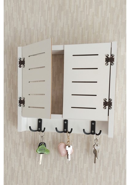 35 x 40 cm Izgara Desenli Beyaz Geniş Dekoratif Sigorta Saklama Kutusu! Elektrik Pano Düzenleyici!