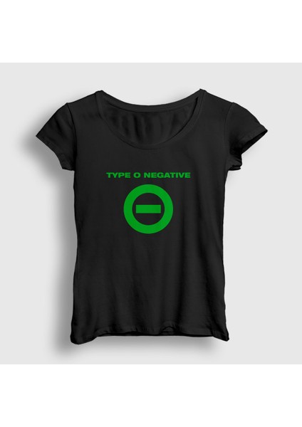 Kadın Siyah Logo Type O Negative T-Shirt