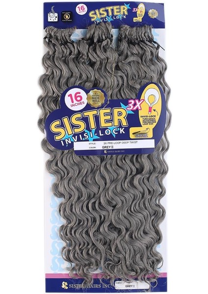 Sister Afro Dalgası Saç - Orta Ton Gri Grey 2 modelleri