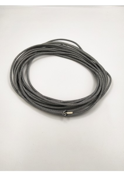 Dekoratif Örgülü Kumaş Kablo Zigzag Siyah-Beyaz Renk 2X0,50MM 1 Metre
