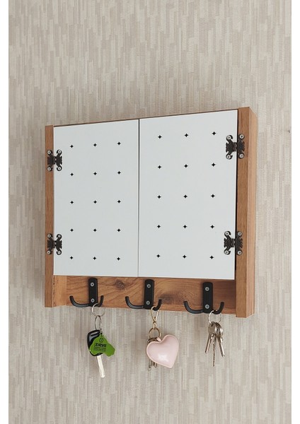 35 x 40 cm Yıldız Desenli Ceviz Geniş Dekoratif Sigorta Saklama Kutusu! Anahtarlıklı Sigorta Kutusu! Elektrik Pano Düzenleyici! modelleri