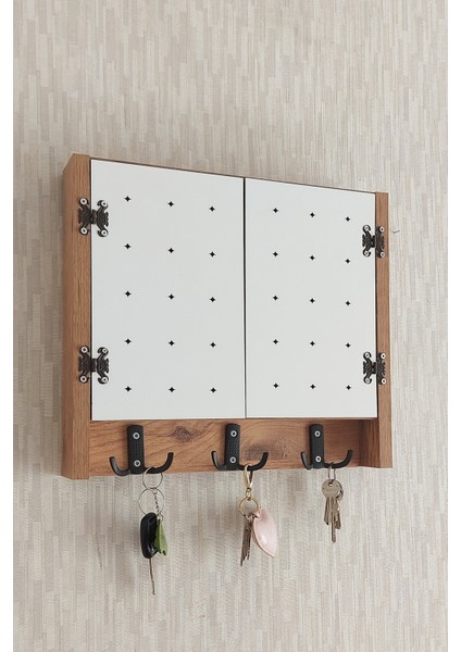 35 x 40 cm Yıldız Desenli Ceviz Geniş Dekoratif Sigorta Saklama Kutusu! Anahtarlıklı Sigorta Kutusu! Elektrik Pano Düzenleyici! fırsatları