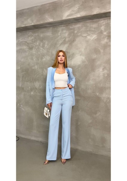 Blazer Ceket Pantolon Takım Çift Cepli