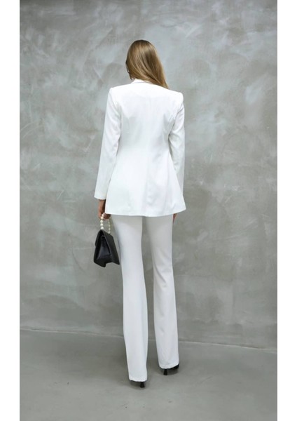 Blazer-Ceket-Pantolon-Alt Üst Takım Tek Düğmeli Cepli
