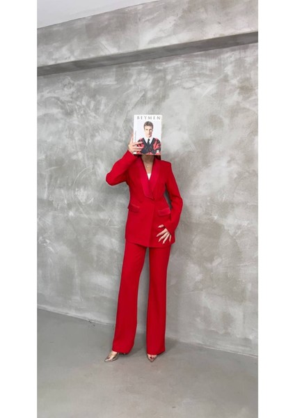 Blazer Ceket Pantolon Takım Çift Cepli